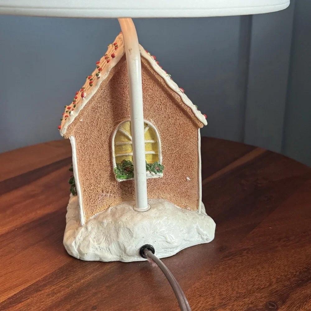 Vintage Gingerbread House Accent Lamp Christmas Village Nightlight 14